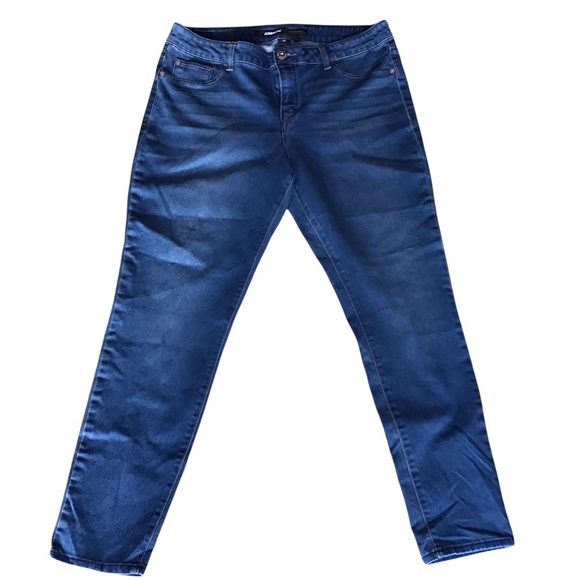 Jordache 14 High Rise 11" Denim Legging Jeans Soft Medium Wash Stretch Cotton - Picture 2 of 6